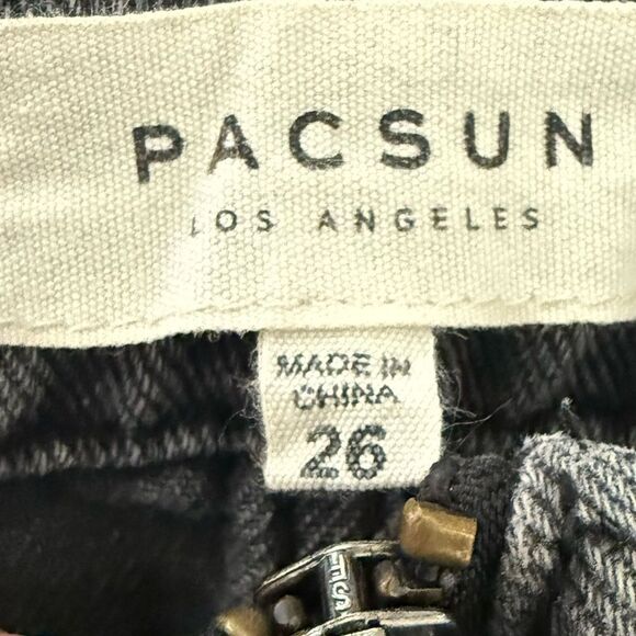 PacSun Washed Black Mini Frayed Pencil Skirt Casual - Picture 4 of 8